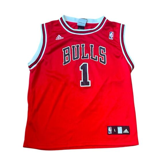 Derrick Rose Chicago Bulls Jersey NBA Basketball Shirt Red Adidas Boys Size L